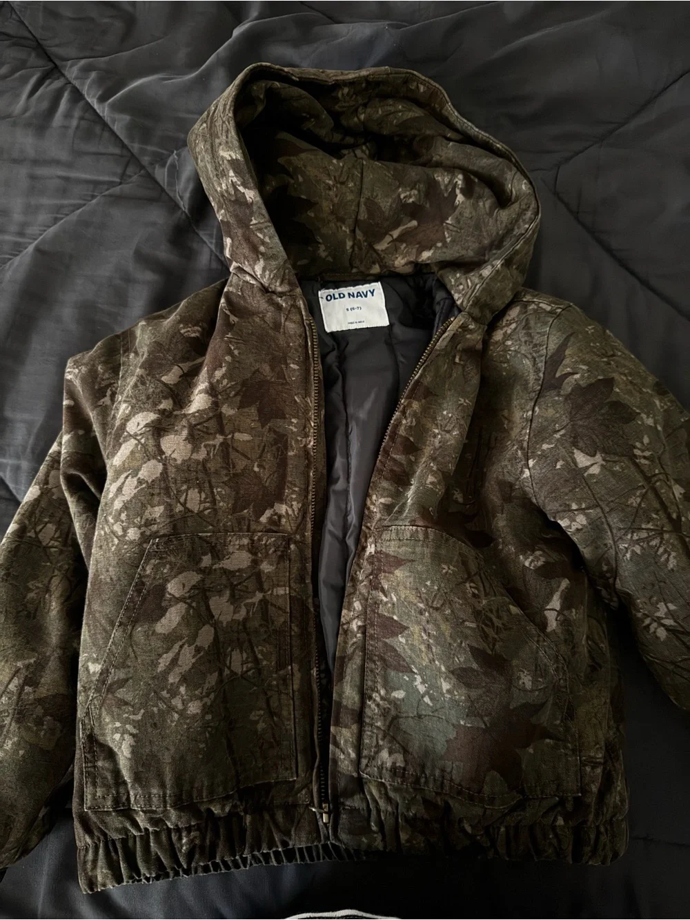 Old Navy Kids' Camouflage Hooded Puffer Jacket - Brown/Green